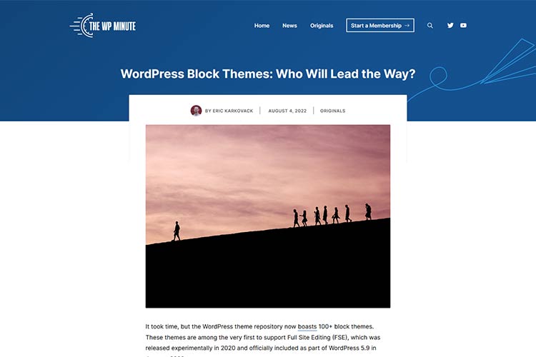 Example from WordPress Block Themes: Who Will Lead the Way?