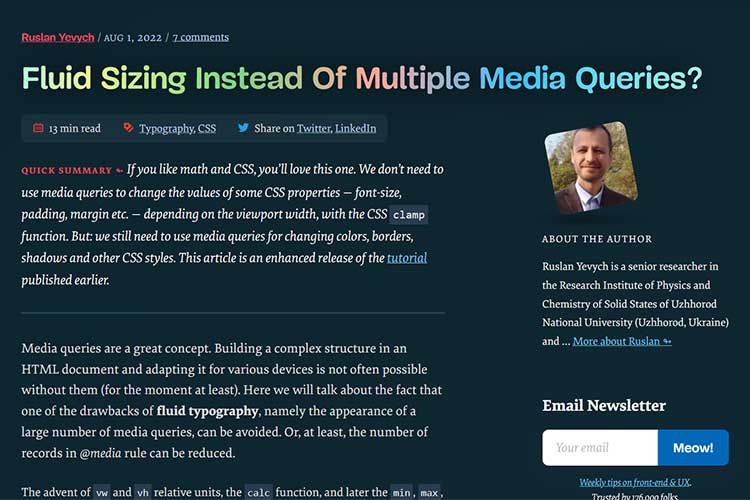Example from Fluid Sizing Instead Of Multiple Media Queries?