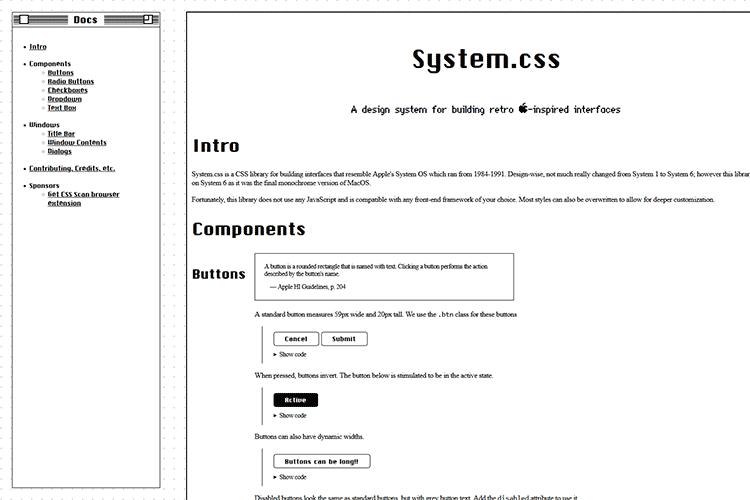Example from System.css