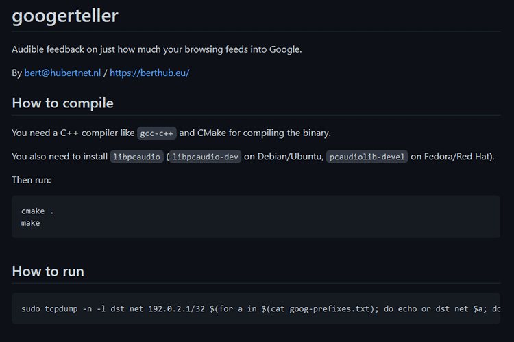 Example from googerteller
