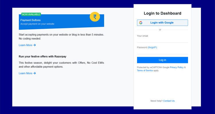 bootstrap login form with google connections