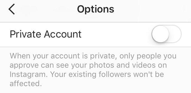 setting up your instagram account to gain followers step to make your account public