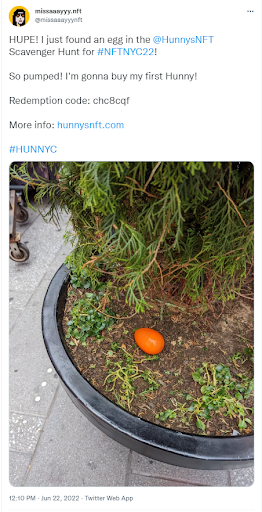 One of the hidden eggs in the scavenger hunt.