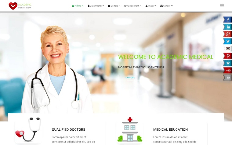 Academic Medical and Health Joomla4 Template.
