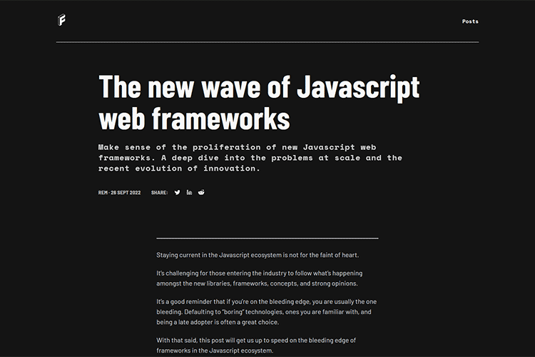 Example from The new wave of Javascript web frameworks