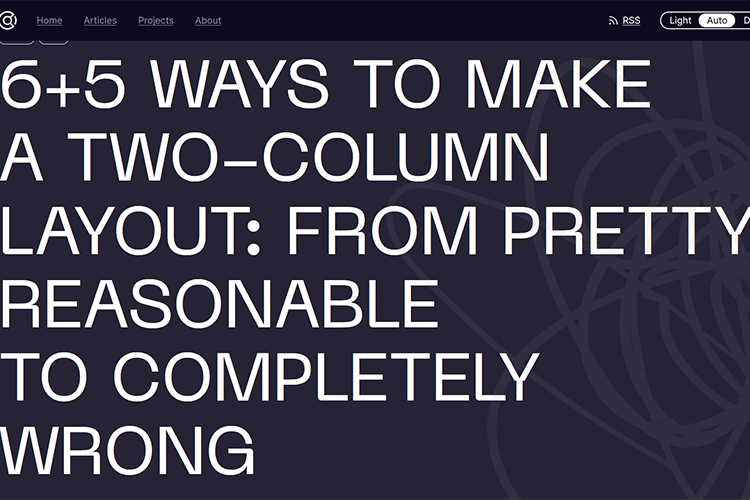 Example from 6+5 ways to make a two-column layout