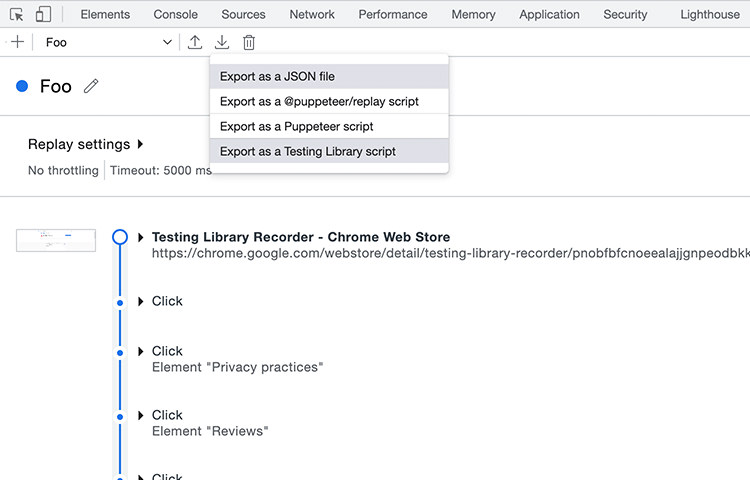 testing library recorder