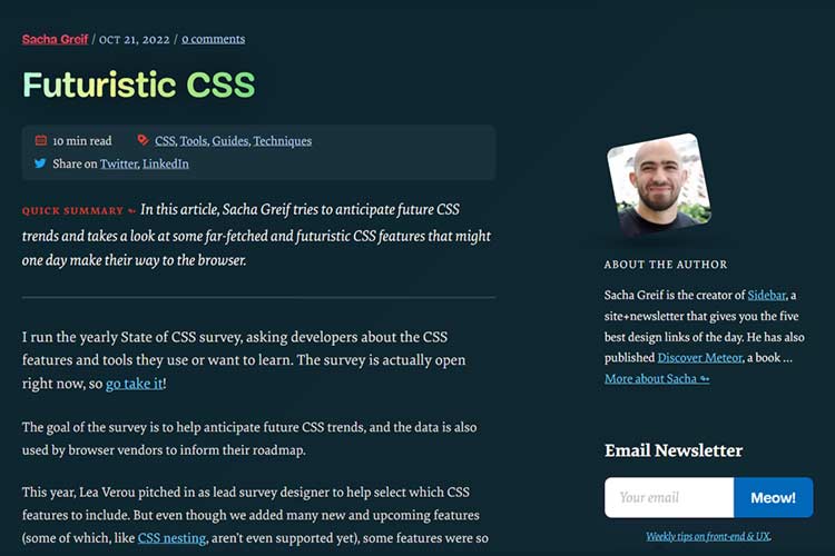 Example from Futuristic CSS