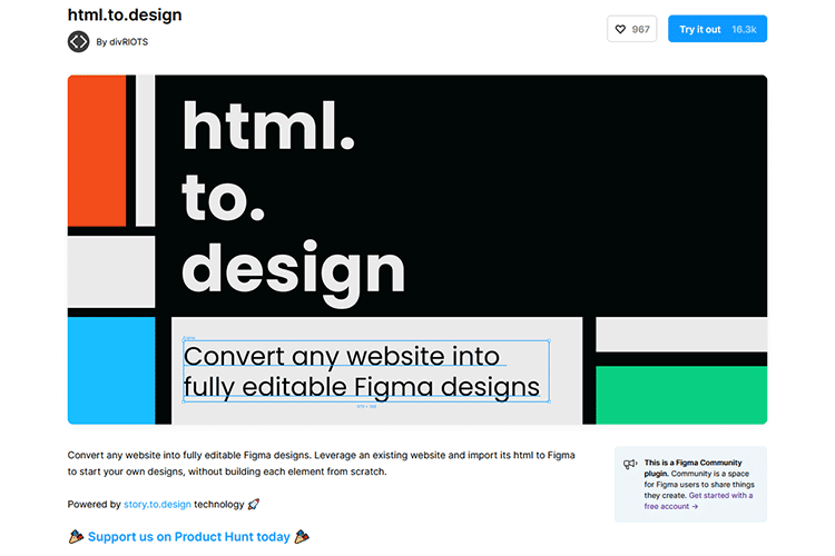 Example from html.to.design