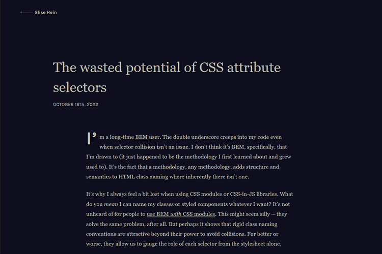 Example from The wasted potential of CSS attribute selectors
