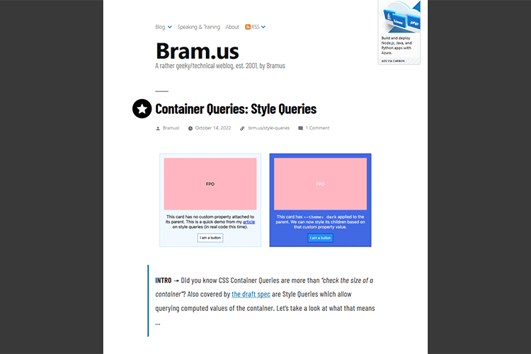 Example from Container Queries: Style Queries