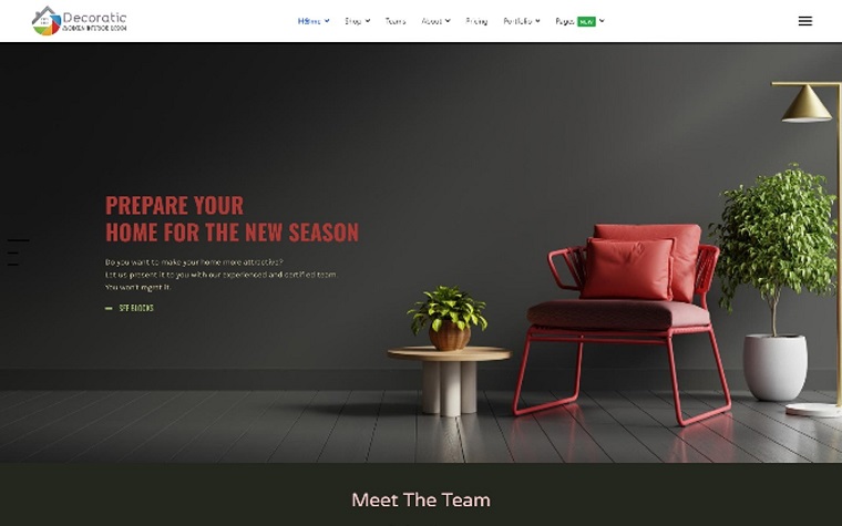 Decoratic Furniture and Interior Design Joomla4 Template.