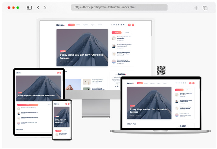 katen minimal blog html template