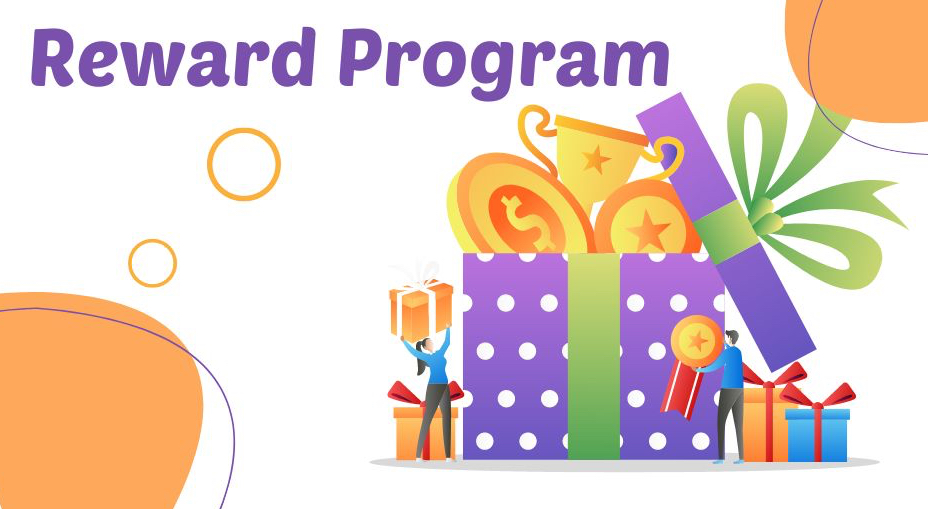 A graphic that says "Reward Program." If you need ideas for New Year's marketing campaigns, think about how you can best say "thank you" to your most valuable customers.