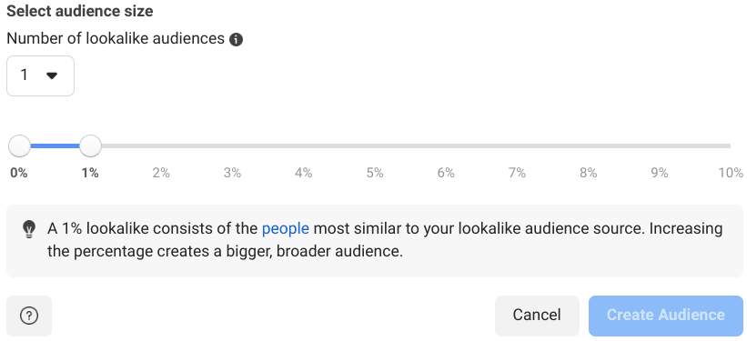 select audience size
