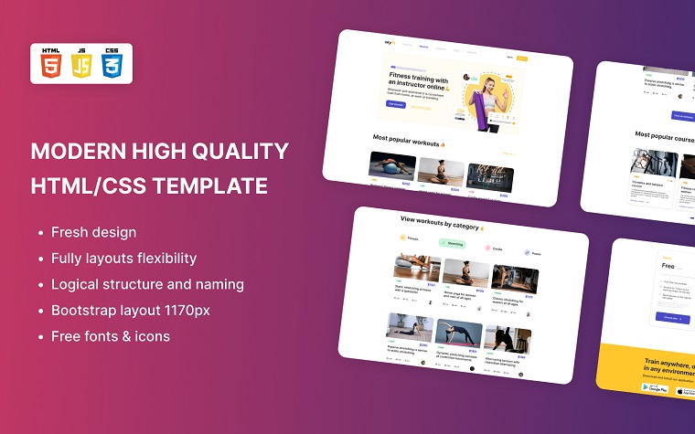 SkyFit - Bright Fitness Web Page Design.