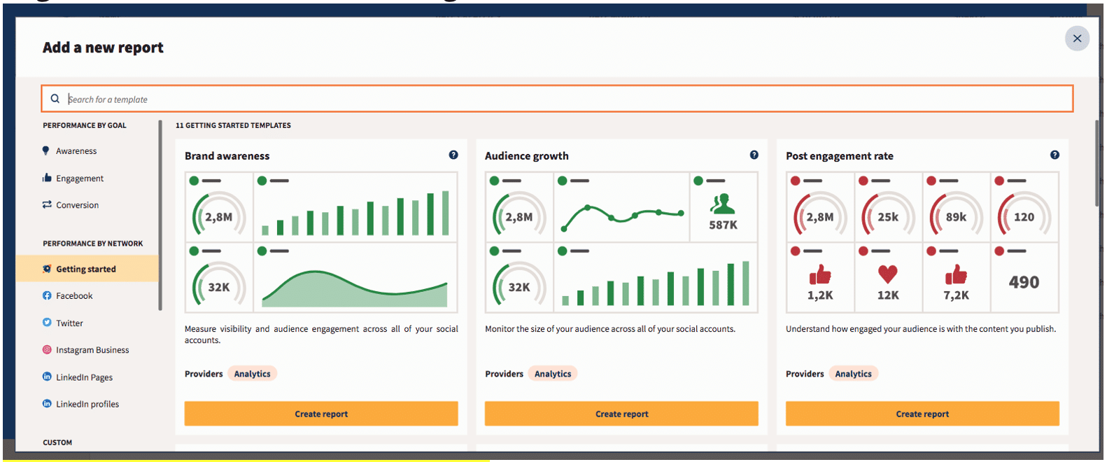 add a new report on hootsuite analytics