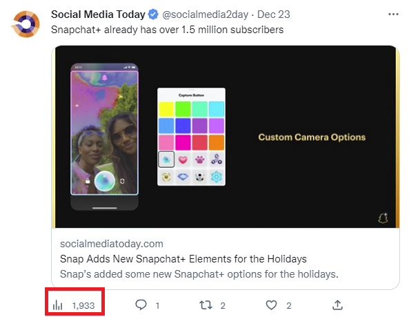 Twitter view counts