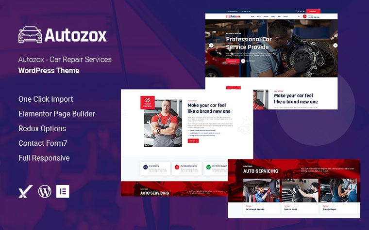 Autozox - Car Repair WordPress Theme.