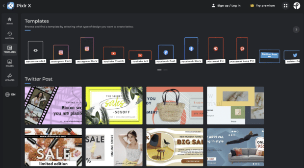 pixlr social media design templates