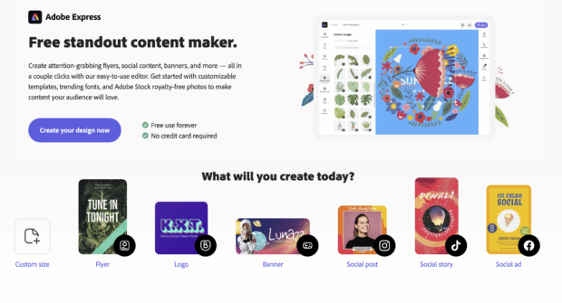 adobe spark social media design templates