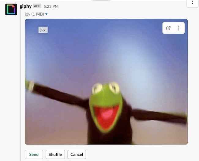 Slack tips: Giphy