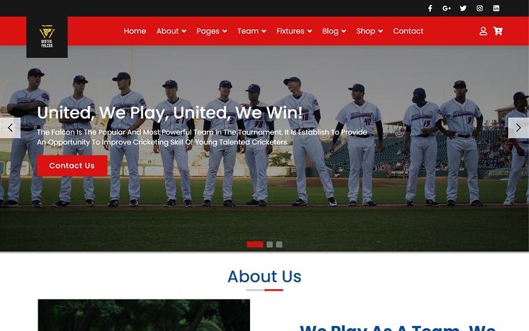 Falcon - Cricket & Sports Club HTML5 Website Template.