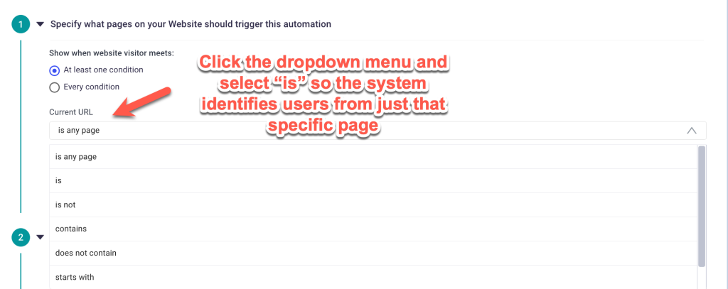Change the default setting to a specific website