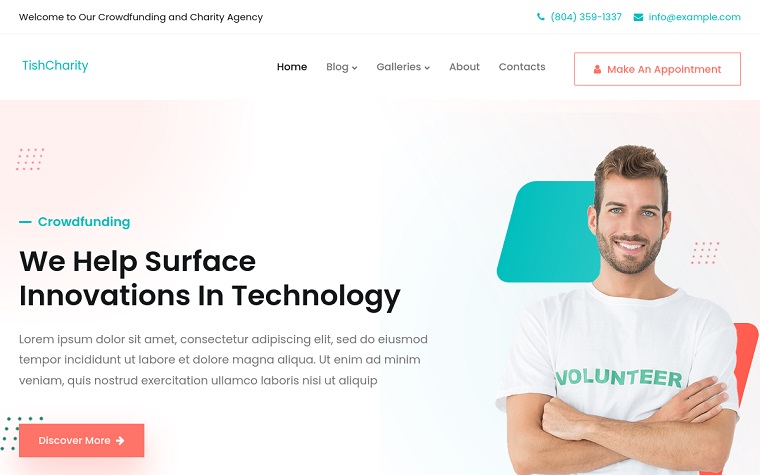 TishCharity - Charity and Crowdfunding WordPress Theme.