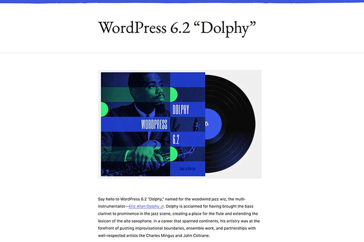 WordPress 6.2 Dolphy