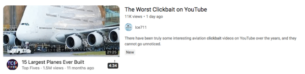 worst clickbait on YouTube aviation