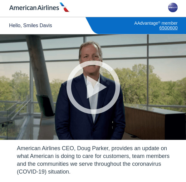 PSA video from AmericanAirlines