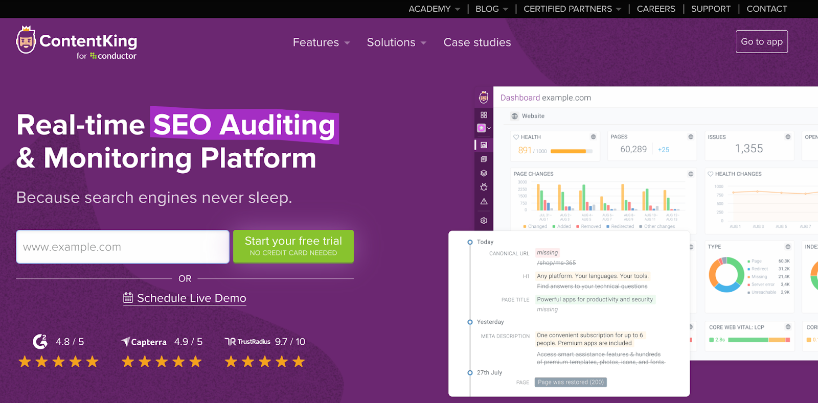 Paid SEO tool: ContentKing