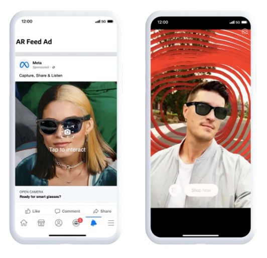 Example of social media posts using augmented reality