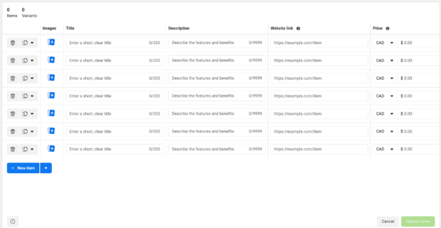 Commerce Manager&rsquo;s product catalog page
