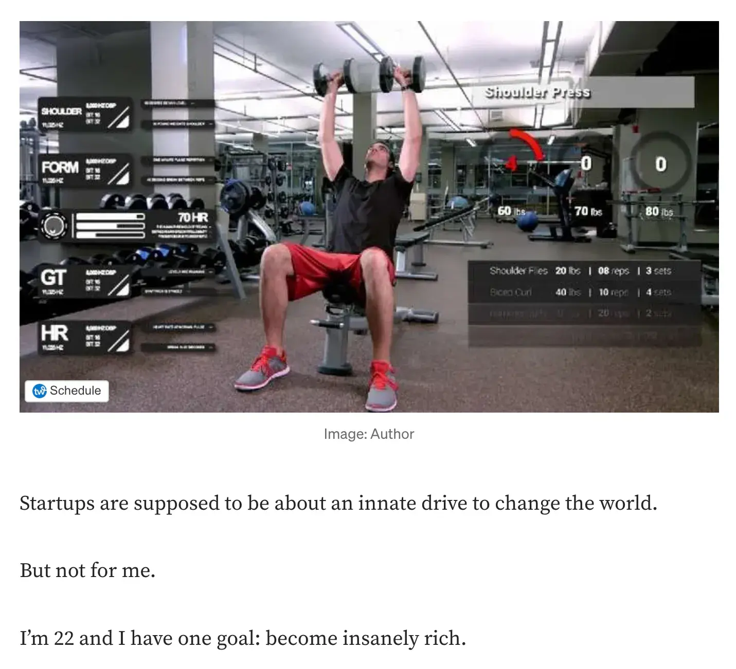 good intro sentence example - use short sentences: &ldquo;Startups are supposed to be about an innate drive to change the world. But not for me. I&rsquo;m 22 and I have one goal: become insanely rich.&rdquo;
