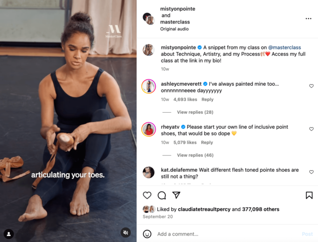MasterClass and Misty on Pointe ballet collaboration