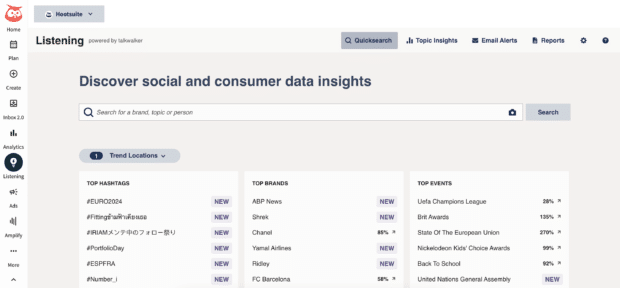 Hootsuite Listening Basic Quick Search
