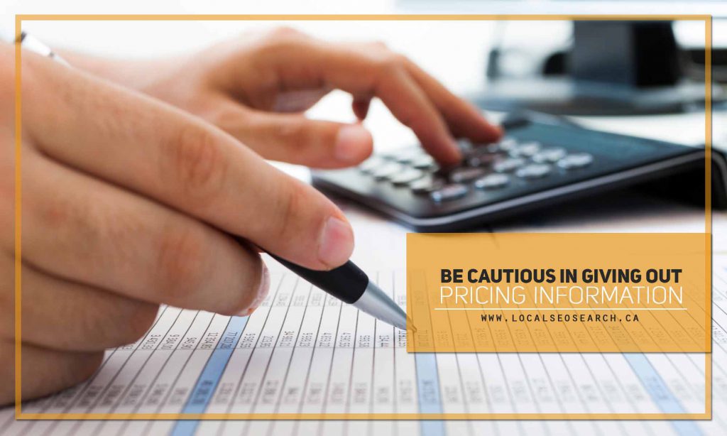 When Clients and Customers Call Be cautious on giving out pricing information
