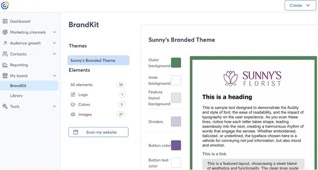 a screenshot of constant contact&rsquo;s email marketing for event planning user interface