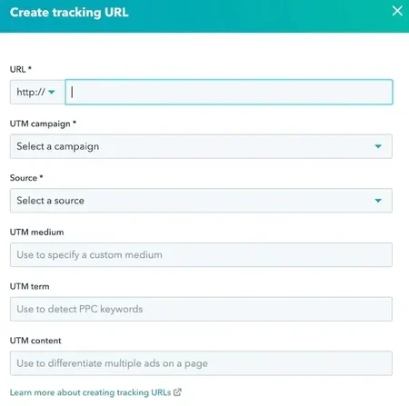 How to Build UTM Codes in HubSpot, fill in the attributes of your UTM code and click create