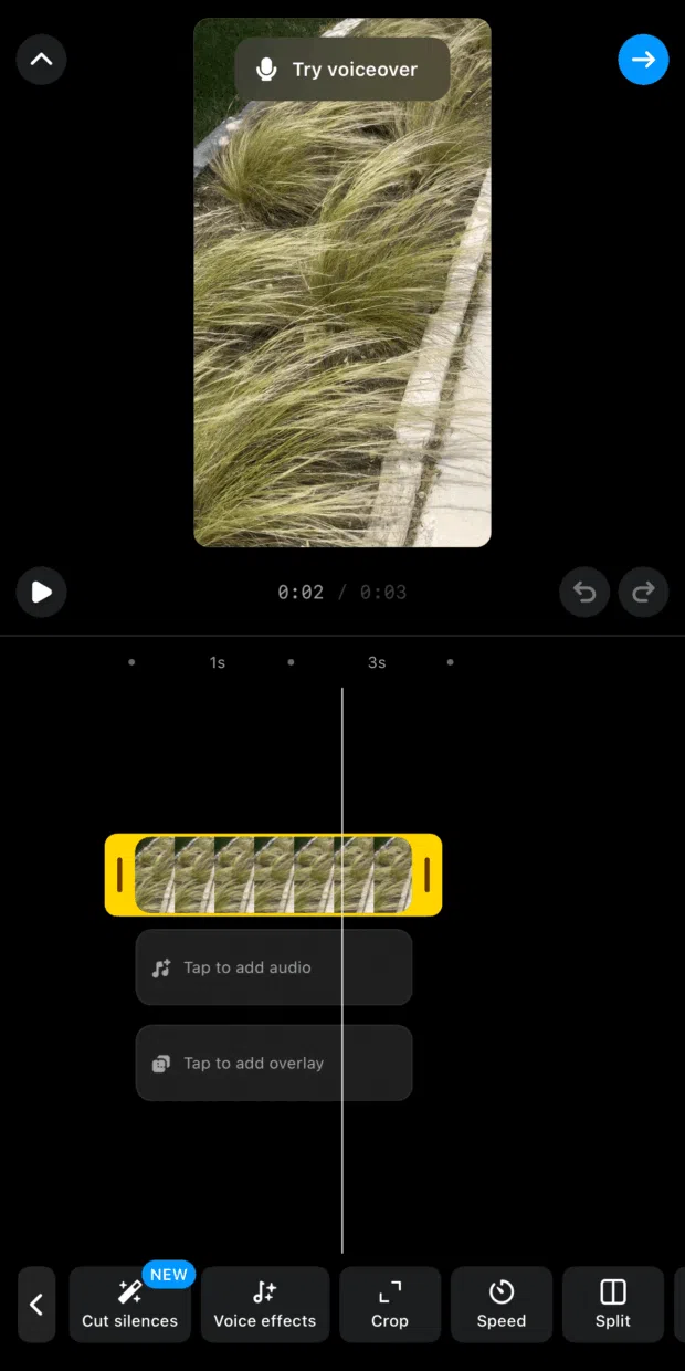 editing instagram reel