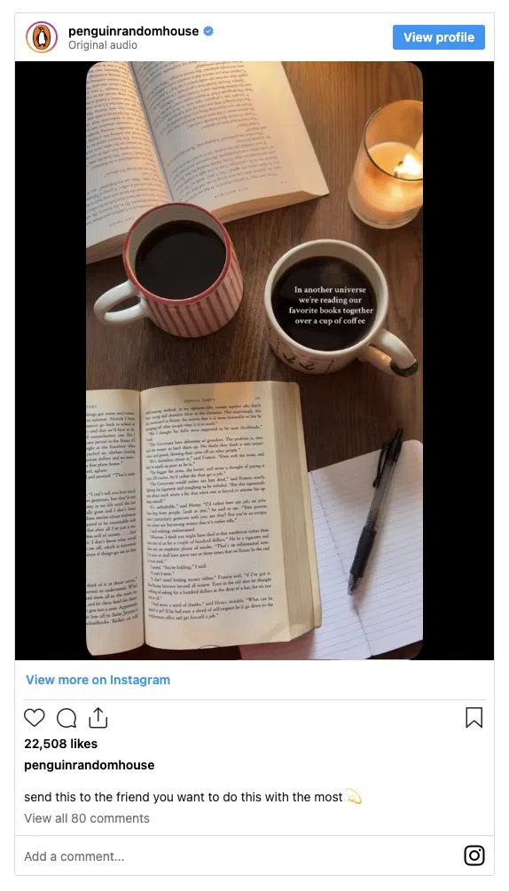 penguin random house instagram reel
