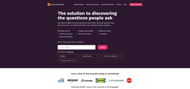 semantically related keywords and entity map in keywordspeopleuse