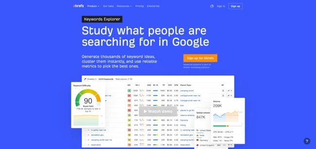 semantic keyword research in ahrefs keywords explorer